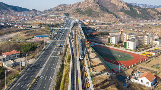 青岛高速青岛城市交通轻轨站背景