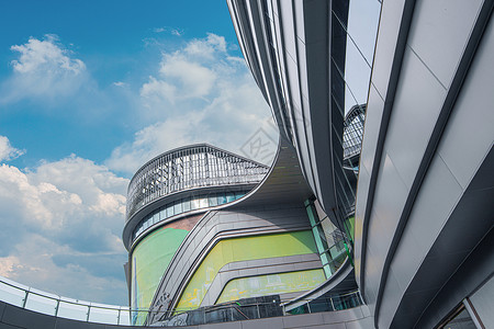外部视图上海北外滩国际客运中心现代建筑背景