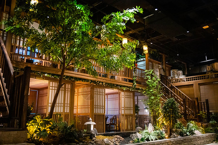 日式庭院主题风格背景图片