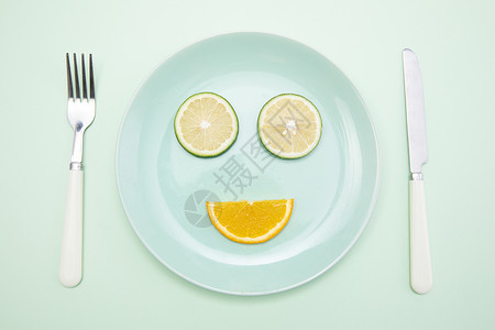 创意青柠檬橙子切片组合图片