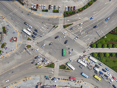 交叉公路俯拍十字交叉路背景