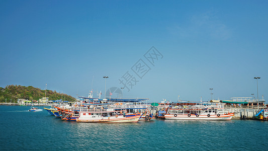 泰国芭堤雅城市码头海滨风光背景