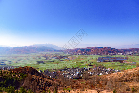 曲靖会泽大海草山曲靖会泽娜姑古镇航拍背景