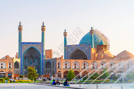 伊朗清真寺伊朗伊斯法罕广场背景