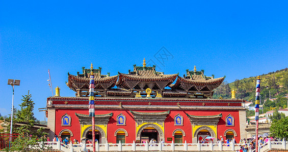 塔尔寺酥油花青海塔尔寺美景背景