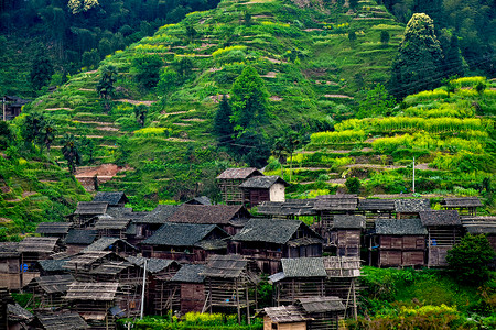 高跷村贵州小黄侗寨背景