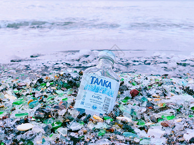 海滩玻璃海参崴玻璃海滩背景