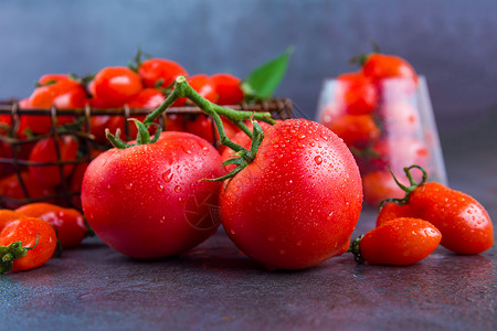 西红柿和圣女果景物拍摄高清图片