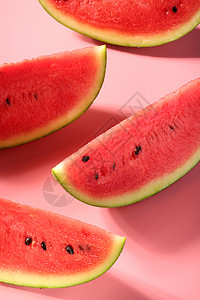 夏日西瓜粉红盘子高清图片