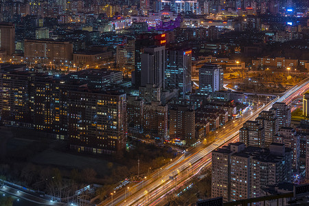 夜景北京西三环路图片