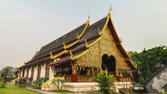 泰国清迈古城内地标寺庙清曼寺背景