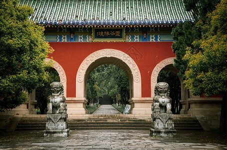 南京旅游景点灵谷寺传统建筑寺庙高清图片