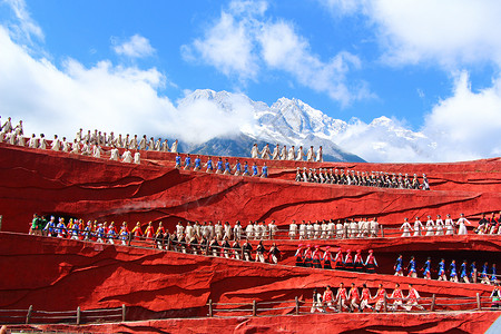 线圈印象云南玉龙雪山印象丽江背景