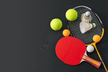 羽毛球拍素材球类运动概念背景