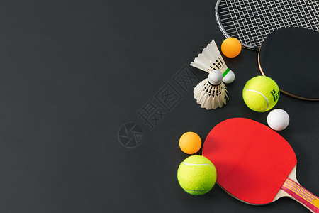 羽毛球乒乓球球类运动概念背景