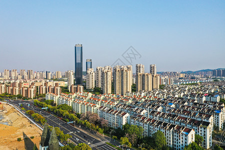 楼房鸟瞰图城市楼盘建筑群背景