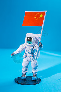 红旗动态素材中国航天航空事业宇航员素材太空人宇航服背景