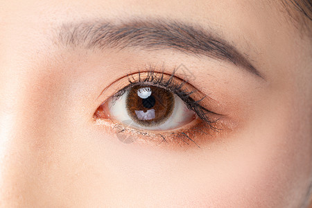 女性眼睛眉毛眼部细节特写 背景图片