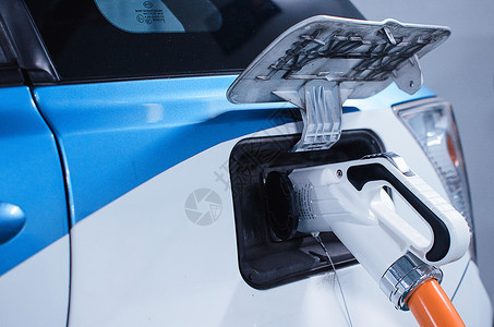 新能源环保汽车电动汽车的充电插口背景
