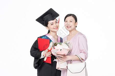 母女庆祝女儿大学毕业图片