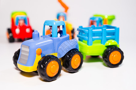 玩具汽车俯视挖掘机儿童玩具背景