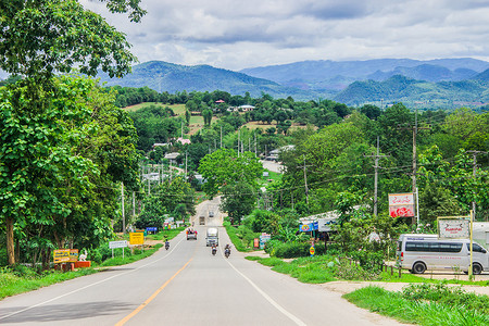 泰国拜县道路背景