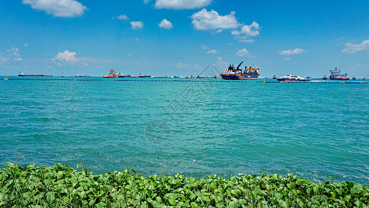 翡翠海岸新加坡圣淘沙的海滩背景