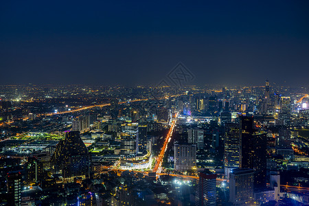 美丽夜景泰国首都曼谷天使之城天际线高清图片