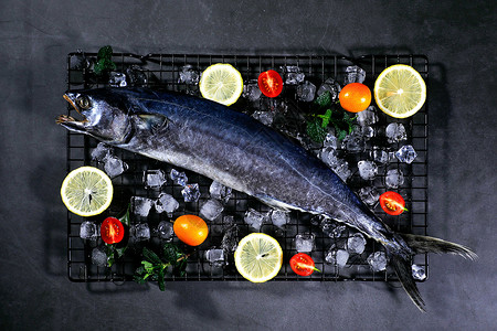 冰鲜鱼来自青岛的海鱼干货背景