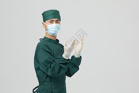 棒球服外套抗疫手术服男性医生形象背景