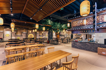 中式餐厅装修餐饮实体店用餐环境餐厅背景