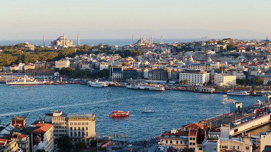 土耳其航空公司土耳其伊斯坦布尔黄昏背景