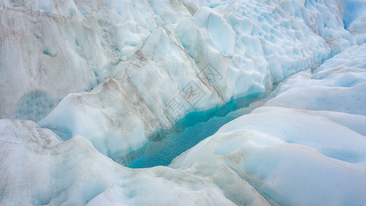 新西兰福克斯冰川融化冰水高清图片