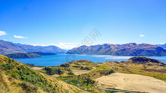 罗曼卡新西兰瓦纳卡湖风光背景