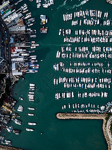 香港鸟瞰中国香港游艇码头航拍背景