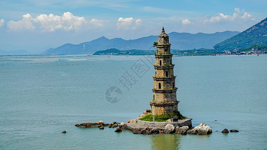 福建云霄古迹海中石矾塔图片