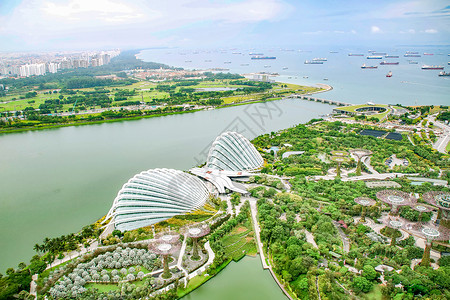 新加坡花园俯瞰新加坡滨海湾花园双馆背景