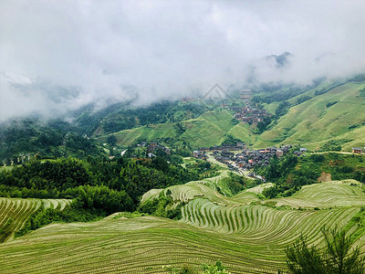 桂林市龙脊梯田背景