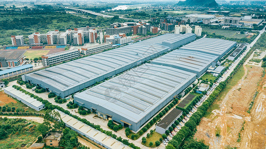 武汉开发区航拍工业厂房厂区厂棚经济开发区仓库背景