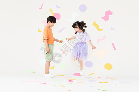 暑假跳舞的女孩小朋友童年相伴快乐成长背景