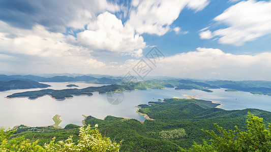 东北辽宁桓仁水库自然风景区背景图片