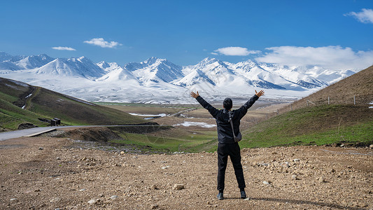 前行 背影旅行人像背影背景