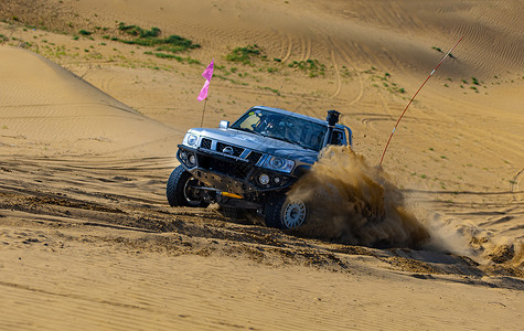 沙漠挑战内蒙古库布其沙漠汽车拉力赛背景