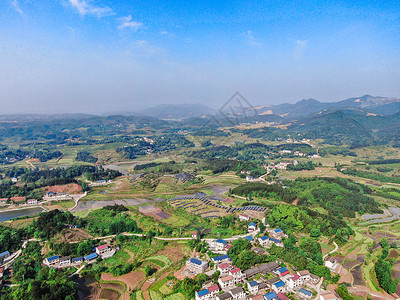 蓝田航拍湖南湘西丘陵风光背景