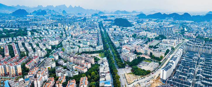 全景航拍城市风光城市建筑地块房产物业楼盘背景图片