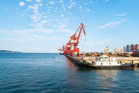 物流贸易漳州港码头背景