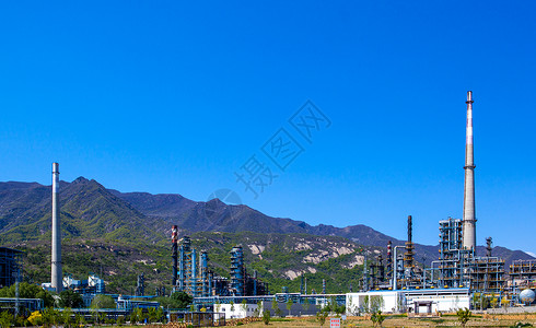 北京工厂素材北京燕山石化山脚下炼油厂背景