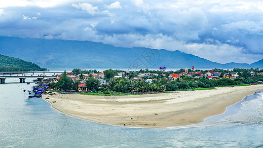 清关大自然越南岘港的灵姑湾背景