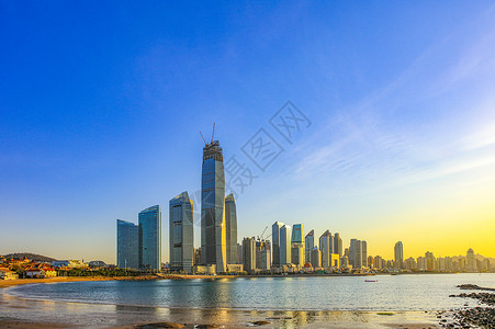 清晨都市清晨城市高楼背景