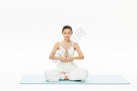 普拉提姿势年轻女性瑜伽动作背景